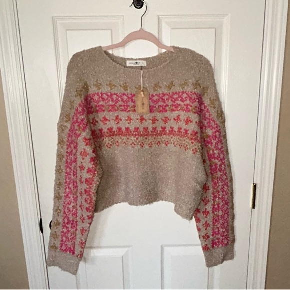 Natural Life Tan Fairisle Pullover Sweater 🆕 - Picture 11 of 11